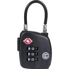 Багажний навісний кодовий замок із сталевим тросом TSA CARLTON Travel Accessories 05992796XBLK;01 Чорний
