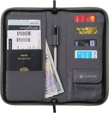 Дорожнє портмоне для грошей та документів Carlton Travel PASSWALLGRY;02 сірий
